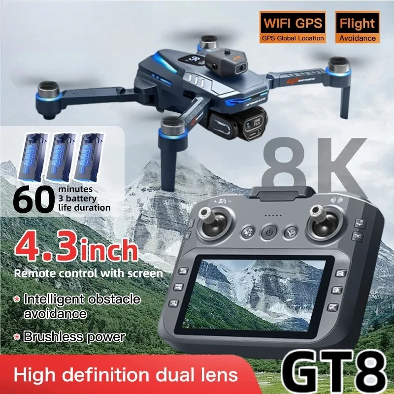 Drone Gps Rc Tt36 - 오리지널 GT8 드론 8K 전문가용 듀얼