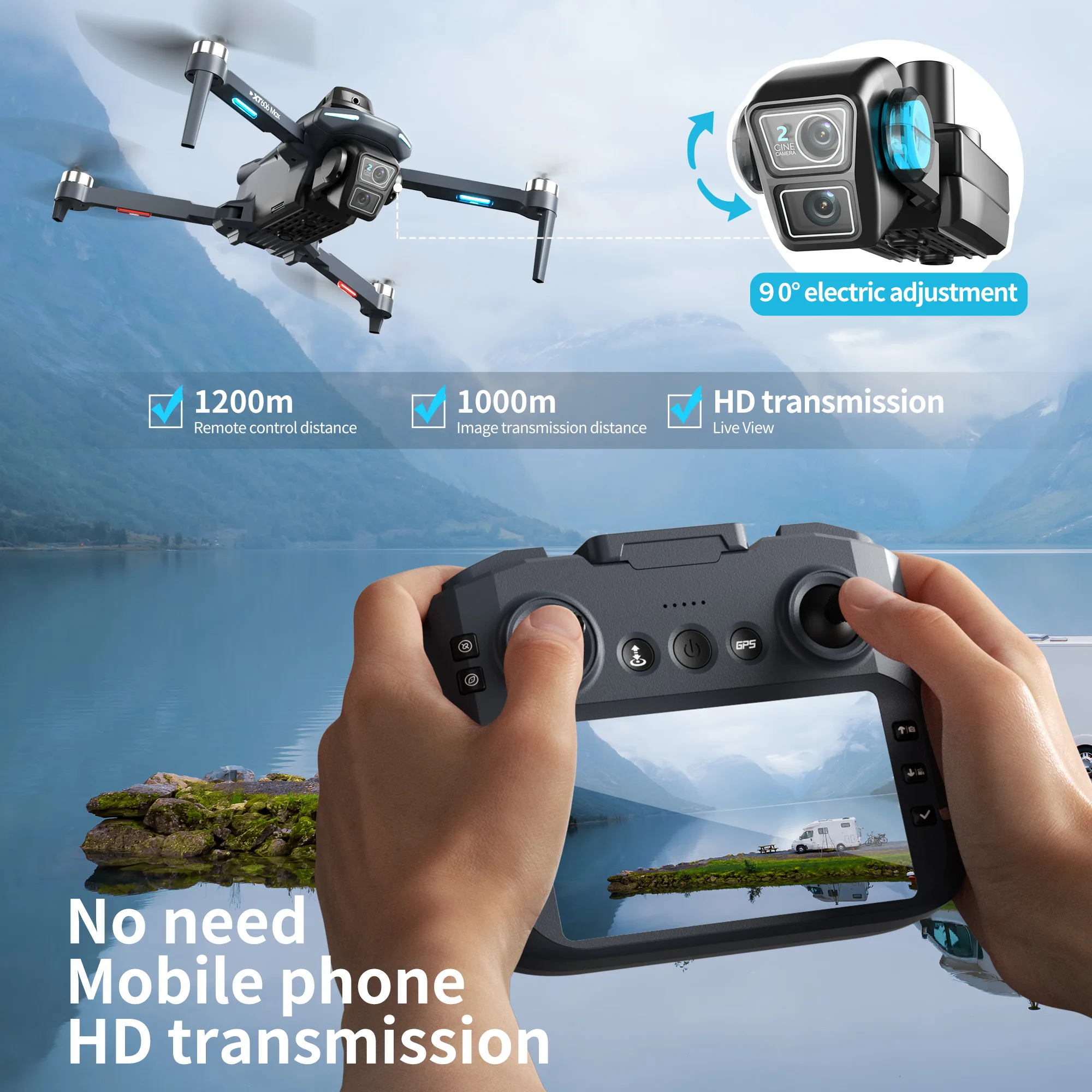 오리지널 XT606 드론 전문가용 8K HD 카메라 5 - Drone Gps Rc Tt36 리뷰 및 가격
