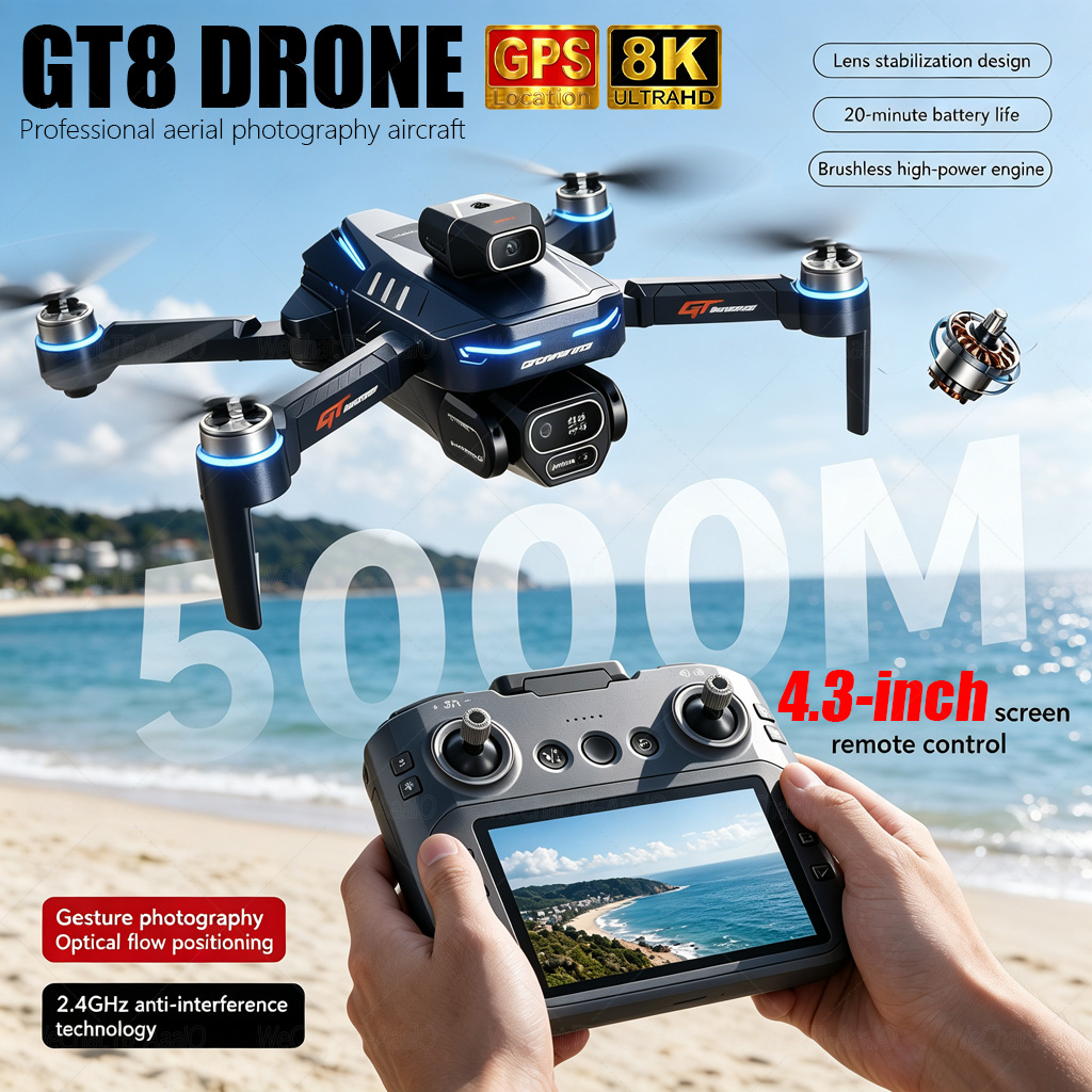 NEW GT8 HD RC 드론 4K 전문가용 듀얼 카메 - Drone Rc Ufo 리뷰 및 가격