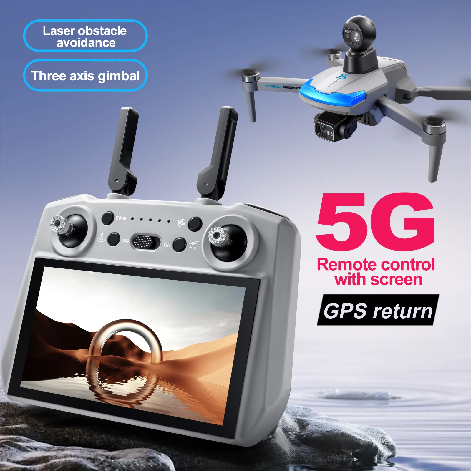 S185 전문 드론 2.7K HD 듀얼 카메라 터치 스 - Drone Gps Rc Tt36 리뷰 및 가격