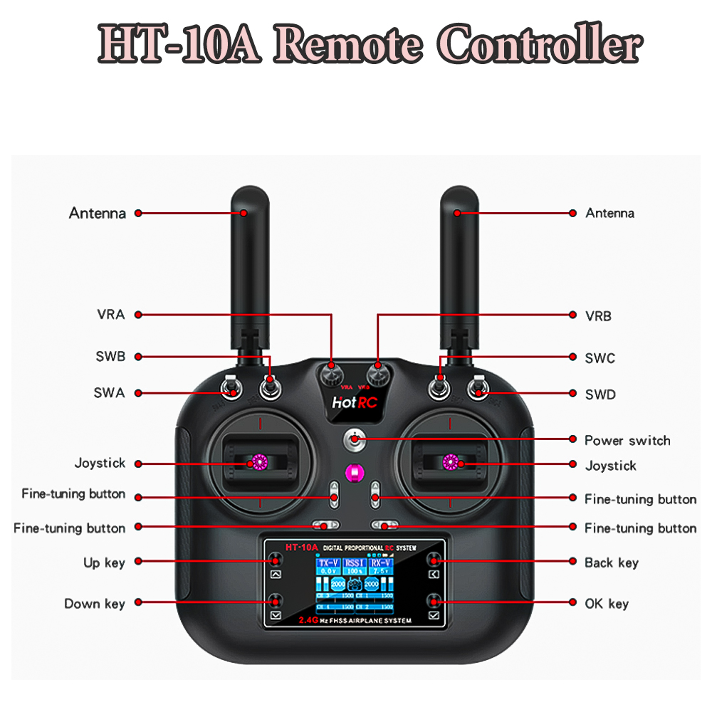 Hotrc HT-10A 2.4G 10CH 송신기 F10 - Drone Helicopter Rc 리뷰 및 가격